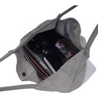 DONNA' Metallic Real Leather Unlined Designer Shopper Bag