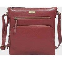 Assots London Women's 'AGATHA' Real Leather Crossbody Bag in Dark Red