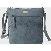 Assots London Women's 'AGATHA' Real Leather Crossbody Bag in Mid Blue