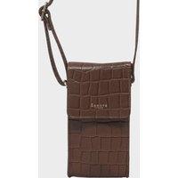 Assots London Women's 'PETRA' Polished VT Real Leather Mobile Phone Crossbody Bag in Tan