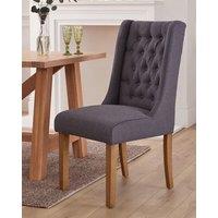 Dibor Cannes Button Back Kitchen Furniture Dining Room Chair - Charcoal in Brown