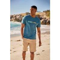 Animal Men's 'Jacob' Relaxed Fit Beach Cotton T-Shirt in Teal | Size: Small