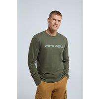 Animal Men's 'Classico' Long Sleeved Breathable Cotton Tee in Khaki | Size: XS