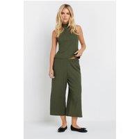 M&Co Women's Petite Textured Culottes in Green | Size: 14