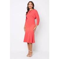 Cape Long Sleeve Midi Wedding Guest Dress
