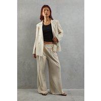 Linen High Waist Wide Leg Trouser