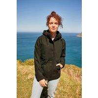 Animal Women's 'Padstow' Lightweight Cotton Jacket Stylish Water Resistant Hood Coat in Dark Green | Size: 6