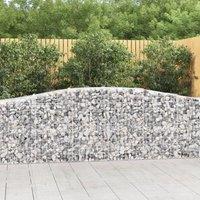 Berkfield Home Arched Gabion Baskets 9 pcs 400x50x80/100 cm Galvanised Iron in Silver