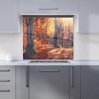 Warren Reed - Designer Autumn Forest Kitchen Splashback in Brown | Size: 900mm x 750mm