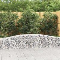 Berkfield Home Arched Gabion Baskets 5 pcs 400x50x40/60 cm Galvanised Iron in Silver
