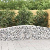 Berkfield Home Arched Gabion Baskets 7 pcs 400x50x60/80 cm Galvanised Iron in Silver