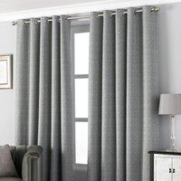 Paoletti Pendleton Eyelet Curtains in Dark Grey | Size: 168 cm width x 137 cm drop