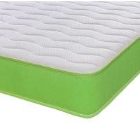eXtreme Comfort Ltd Cooltouch Colours White Wave Hybrid Memory Foam & Pinna-Coil Innerspring Mattress With Green Border | Size: Small Single