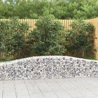 Berkfield Home Arched Gabion Baskets 8 pcs 400x50x40/60 cm Galvanised Iron in Silver