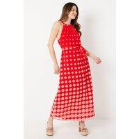 Tall Ombre Spot Print Belted Midi Dress