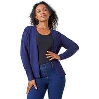 Roman Women's Petite Plain Stretch Cardigan in Navy | Size: 8