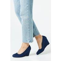 Dorothy Perkins Women's Duke Wedge Court Shoes in Navy | Size: 7