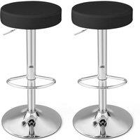 2PCS Bar Stool Set Upholstered Counter Height Stool Kitchen Dining Chairs