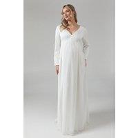 Maternity Chiffon Overlayer Long Sleeve Wedding Dress