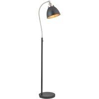 Netlighting Franklin Task Floor Lamp Aged Pewter Plate Matt Black Paint in Grey
