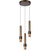 Lucide 'MARGARY' Dimmable Stylish Adjustable Indoor Modern LED Pendant Light in Brown