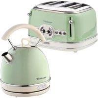 Ariete Dome Kettle, 4 Slice Toaster Set in Green