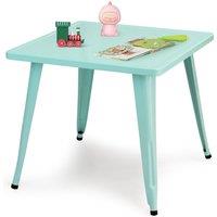 Costway Steel 27 Square Table Children Play Learn Activity Table Indoor Outdoor in Blue