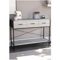Home Discount Vida Designs Brooklyn 3 Drawer Console Table Storage Organizer 740 x 1000 x 340 mm in Grey