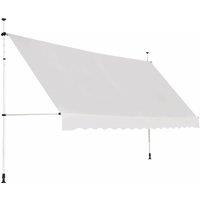 Costway 4M Telescopic Canopy Retractable Adjustable Outdoor Clamp Awning Sun Shelter in Beige