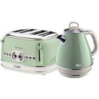 Ariete Jug Kettle & 4 Slice Toaster Set in Green