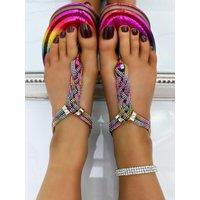 Love Lemonade Women's Crystal Knot Twist Sandals | Size: 3