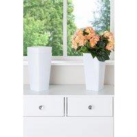 Wham Studio Set of 3 16cm Tall Square Plastic Planter Plant Pots in White
