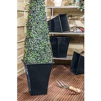 Wham Metallica 23cm Square Planter in Grey