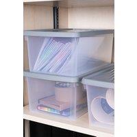Wham Box 3x9L Stackable Plastic Storage Box & Lid in Clear