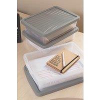 Wham Box 3x8L Stackable Plastic Storage Box & Lid in Clear