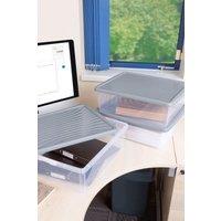 Wham Box 3x23.5L Stackable Plastic Storage Box & Lid in Clear | Size: Medium