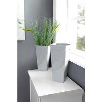 Wham Studio Set of 3 16cm Tall Square Plastic Planter Plant Pots in Grey