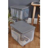 Wham Box 3x50L Stackable Plastic Storage Archive Box & Lid in Clear