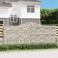 Berkfield Home Arched Gabion Baskets 5 pcs 400x50x160/180 cm Galvanised Iron in Silver