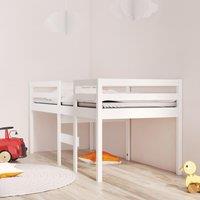 Berkfield Home High Sleeper Bed White 75x190 cm Small Single Solid Wood Pine