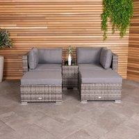 Charles Bentley Multifunctional Contemporary Rattan Lounge Set - Natural / Grey