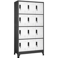 Berkfield Home Locker Cabinet Anthracite & White 90x45x180 cm Steel in Black | Size: 90 x 45 x 180 cm