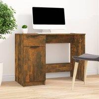 Berkfield Home Desk Smoked Oak 100x50x75 cm Engineered Wood in Brown | Size: 100 x 50 x 75 cm