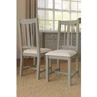 FWStyle 2x Solid Reclaimed Pine Limewashed Dining Chairs in Grey