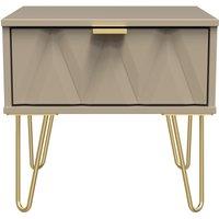 Ready Assembled 2 U Dallas 1 Drawer Bedside (Ready Assembled) in Light Brown