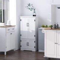 HOMCOM Modern Freestanding Storage Hutch Furniture with Doors in White