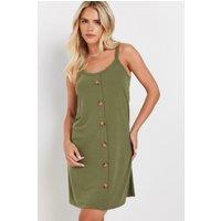 PixieGirl Women's Petite Button Front Sleeveless Dress in Green | Size: 8
