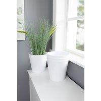 Wham Studio Set 4 21cm Round Plastic Planter in White