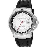 Roberto Cavalli by Franck Muller Men's White Dial Black Band Watch
