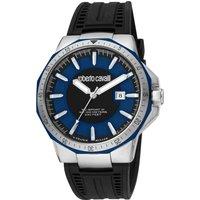 Roberto Cavalli by Franck Muller Men's Blue Dial Blue Band Watch in Black
